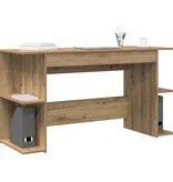 VidaXL Bureau artisanaal eikenkleurig 140 x 50 x 75 cm Bewerkt hout