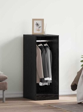 VidaXL Kledingkast met plank Zwart eiken 41 x 48 x 102 cm Bewerkt hout