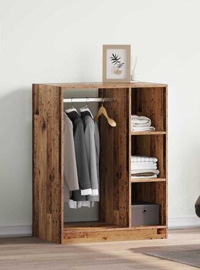 VidaXL Kledingkast met plank Oud hout 77 x 48 x 102 cm Bewerkt hout