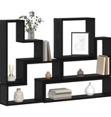 VidaXL Muur Cube met plank Zwart eiken 96 x 12 x 64 cm Bewerkt hout