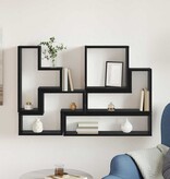 VidaXL Muur Cube met plank Zwart eiken 96 x 12 x 64 cm Bewerkt hout