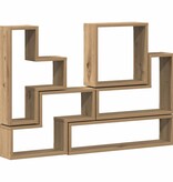 VidaXL Muur Cube artisanaal eikenkleurig 96 x 12 x 64 cm Bewerkt hout