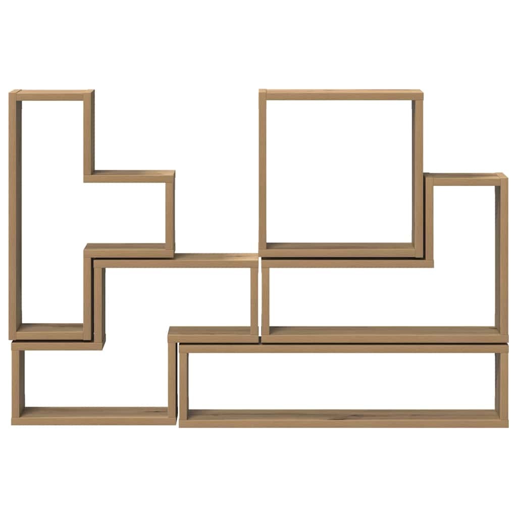 VidaXL Muur Cube artisanaal eikenkleurig 96 x 12 x 64 cm Bewerkt hout