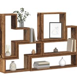 VidaXL Muur Cube met plank Oud hout 96 x 12 x 64 cm Bewerkt hout