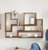 VidaXL Muur Cube met plank Oud hout 96 x 12 x 64 cm Bewerkt hout