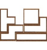 VidaXL Muur Cube met plank Oud hout 96 x 12 x 64 cm Bewerkt hout