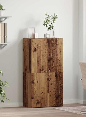 VidaXL Kantoorkast met plank Zwart Eiken 60 x 32 x 115 cm Bewerkt hout