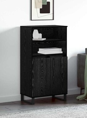 VidaXL Highboard Zwart 60 x 36 x 110 cm Bewerkt hout