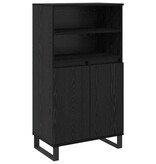 VidaXL Highboard Zwart 60 x 36 x 110 cm Bewerkt hout
