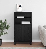VidaXL Highboard Zwart 60 x 36 x 110 cm Bewerkt hout