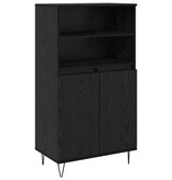 VidaXL Highboard Zwart 60 x 36 x 110 cm Bewerkt hout