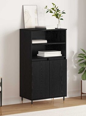 VidaXL Highboard Zwart 60 x 36 x 110 cm Bewerkt hout