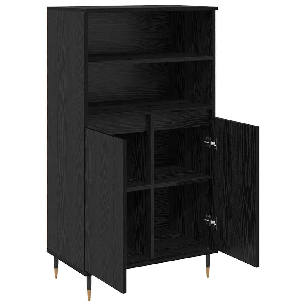 VidaXL Highboard Zwart 60 x 36 x 110 cm Bewerkt hout