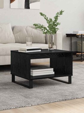 VidaXL Salontafel Zwart eiken 60 x 50 x 40 cm Bewerkt hout