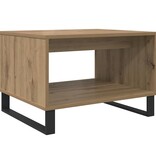 VidaXL Salontafel artisanaal eikenkleurig 60 x 50 x 40 cm Bewerkt hout