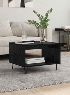 VidaXL Salontafel Zwart eiken 60 x 50 x 40 cm Bewerkt hout