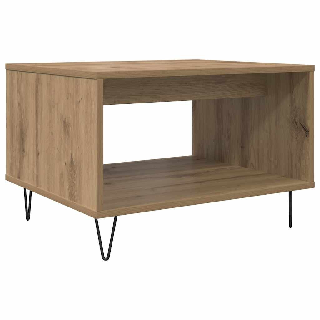 VidaXL Salontafel artisanaal eikenkleurig 60 x 50 x 40 cm Bewerkt hout