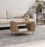 VidaXL Salontafel artisanaal eikenkleurig 60 x 50 x 40 cm Bewerkt hout