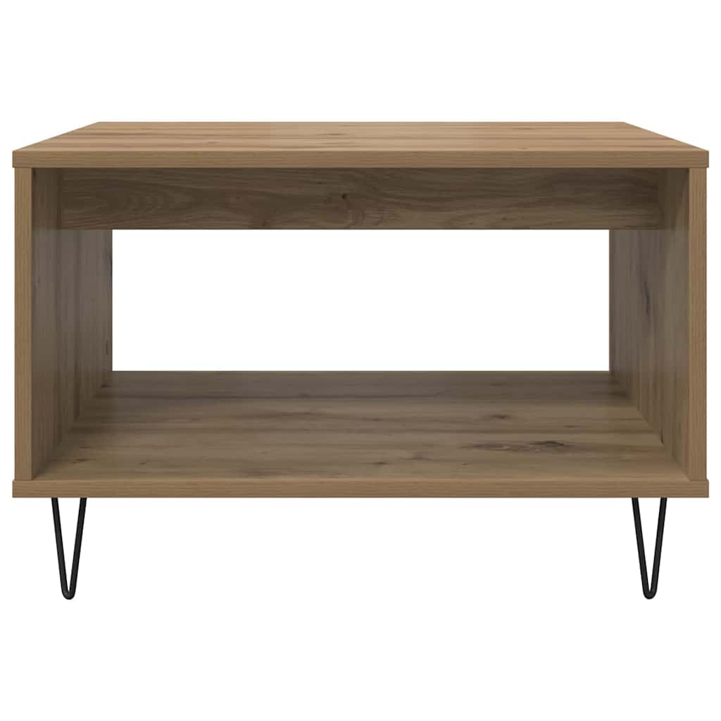 VidaXL Salontafel artisanaal eikenkleurig 60 x 50 x 40 cm Bewerkt hout