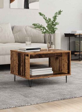 VidaXL Salontafel Oud hout 60 x 50 x 40 cm Bewerkt hout