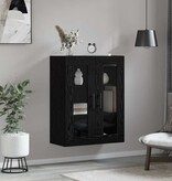 VidaXL Wandkast Zwart eiken 69.5 x 34 x 90 cm Bewerkt hout