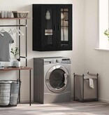 VidaXL Wandkast Wandgemonteerd Zwart 69,5 x 34 x 90 cm Bewerkt hout