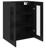 VidaXL Wandkast Wandgemonteerd Zwart 69,5 x 34 x 90 cm Bewerkt hout