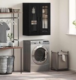 VidaXL Dressoir Zwart Eiken 69,5 x 34 x 90 cm Bewerkt hout