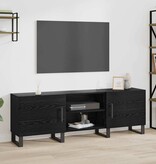 VidaXL TV-kast Zwart Eiken 150 x 30 x 50 cm Bewerkt hout