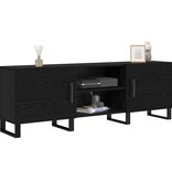 VidaXL TV-kast Zwart Eiken 150 x 30 x 50 cm Bewerkt hout