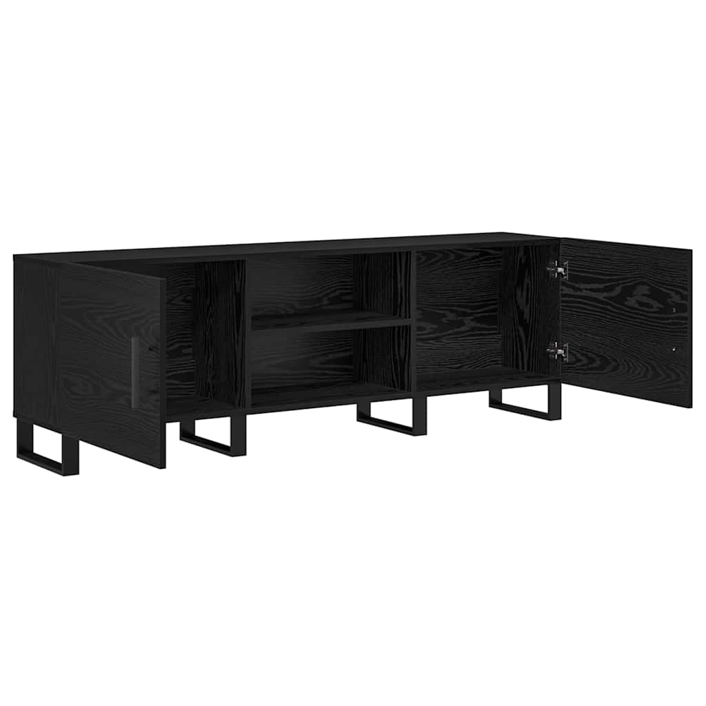 VidaXL TV-kast Zwart Eiken 150 x 30 x 50 cm Bewerkt hout