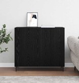 VidaXL Dressoir Zwart Eiken 90 x 34 x 80 cm Bewerkt hout