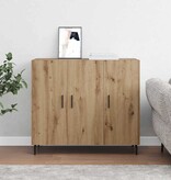 VidaXL Dressoir Artisan Eiken 90 x 34 x 80 cm Bewerkt hout