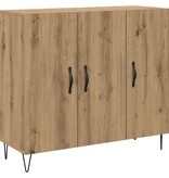 VidaXL Dressoir Artisan Eiken 90 x 32,5 x 80 cm Bewerkt hout