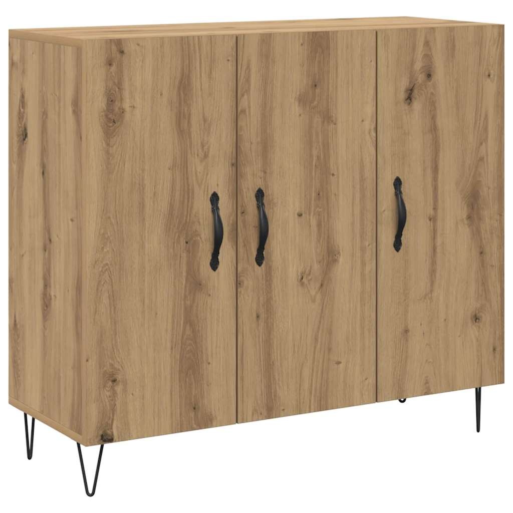 VidaXL Dressoir Artisan Eiken 90 x 32,5 x 80 cm Bewerkt hout