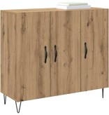 VidaXL Dressoir Artisan Eiken 90 x 32,5 x 80 cm Bewerkt hout