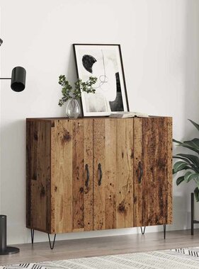 VidaXL Dressoir Oudhout 90 x 32,5 x 80 cm Bewerkt hout