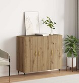 VidaXL Dressoir Artisan Eiken 90 x 34 x 80 cm Bewerkt hout