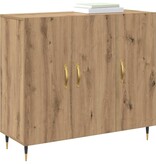 VidaXL Dressoir Artisan Eiken 90 x 34 x 80 cm Bewerkt hout