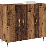 VidaXL Dressoir Oudhout 90 x 34 x 80 cm Bewerkt hout