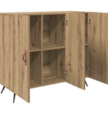 VidaXL Dressoir Artisan Eiken 89,5 x 34 x 80 cm Bewerkt hout