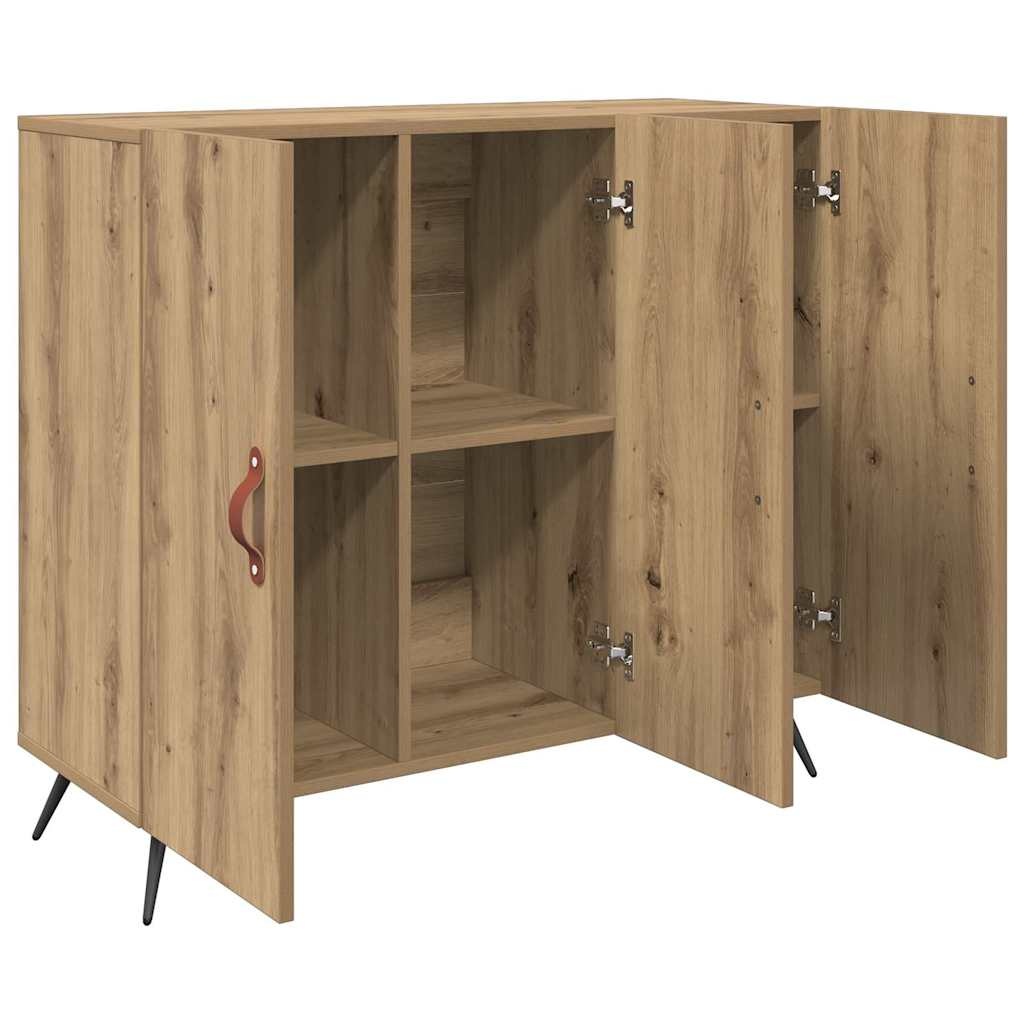 VidaXL Dressoir Artisan Eiken 89,5 x 34 x 80 cm Bewerkt hout