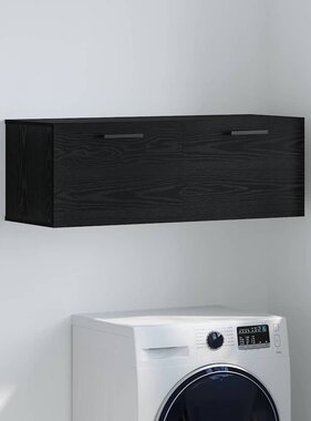 VidaXL Wandkast Zwart eiken 100 x 36.5 x 35 cm Bewerkt hout