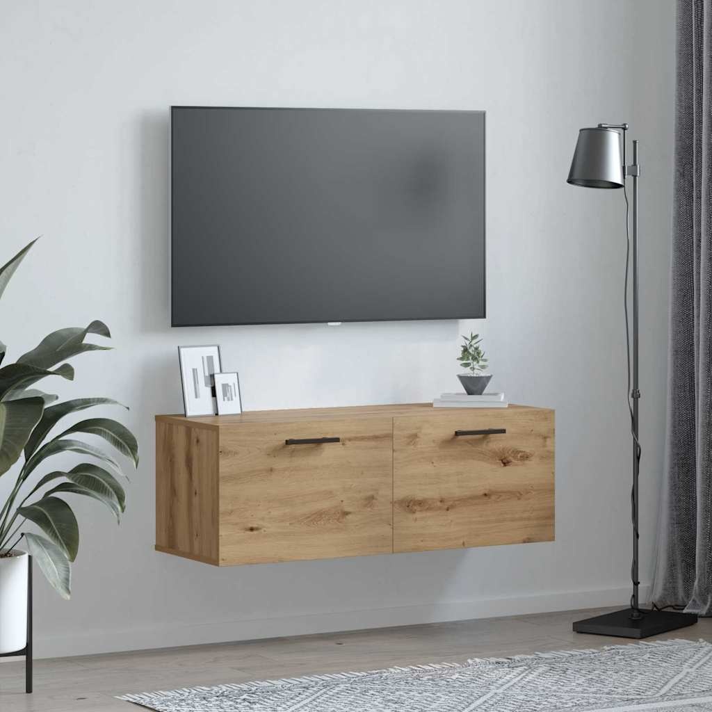 VidaXL Wandkast artisanaal eikenkleurig 100 x 36.5 x 35 cm