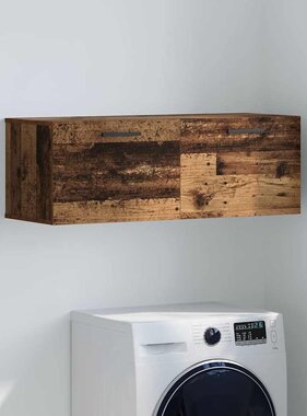 VidaXL Wandkast Oud hout 100 x 36.5 x 35 cm Bewerkt hout