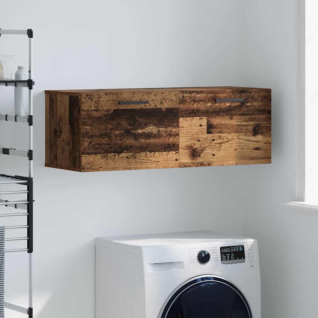 VidaXL Wandkast Oud hout 100 x 36.5 x 35 cm Bewerkt hout