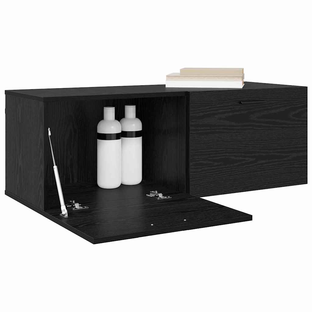 VidaXL Wandkast Zwart Eiken 100 x 36,5 x 35 cm Bewerkt hout