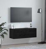 VidaXL Wandkast Zwart Eiken 100 x 36,5 x 35 cm Bewerkt hout