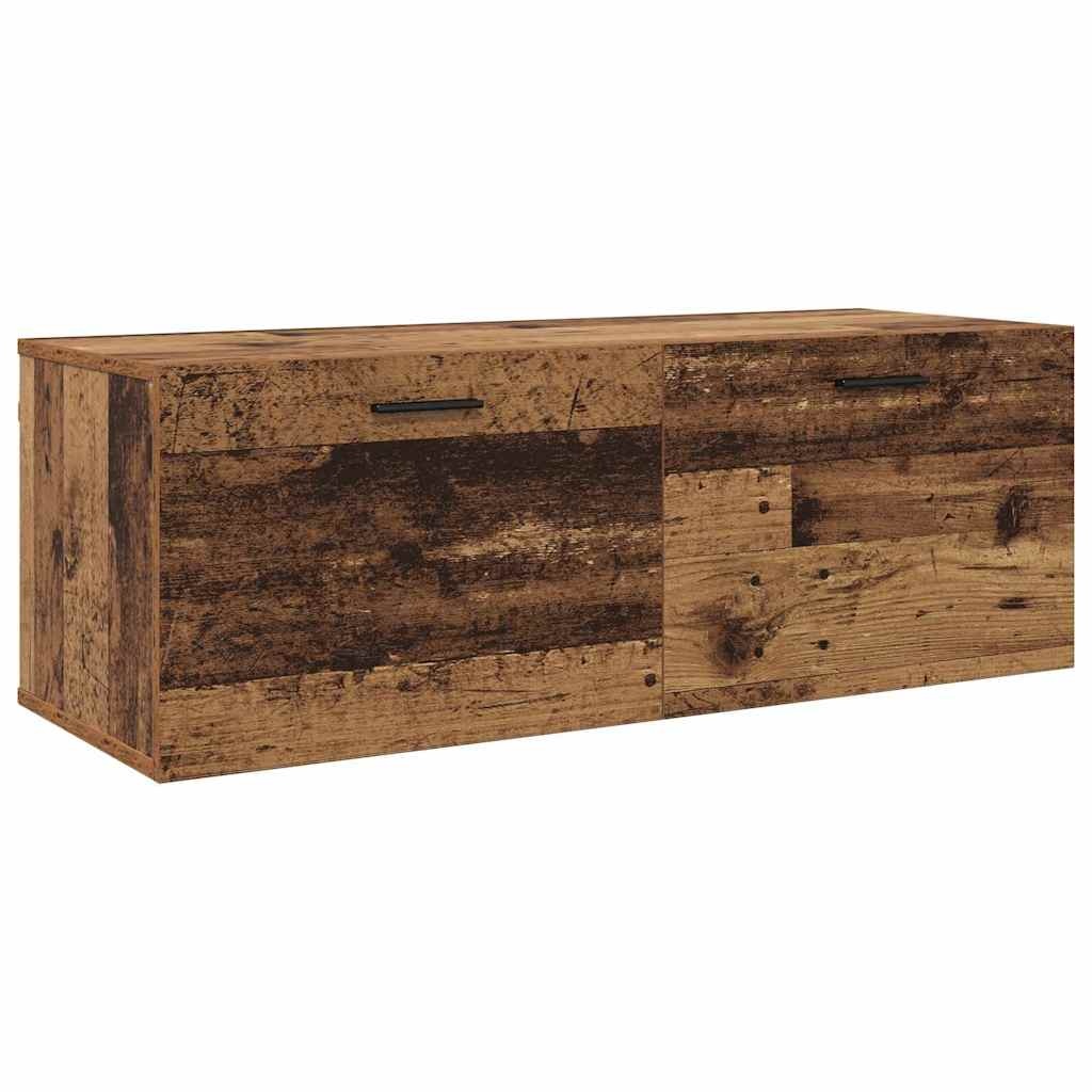 VidaXL Wandkast Wandgemonteerd Oudhout 100 x 36,5 x 35 cm Bewerkt hout