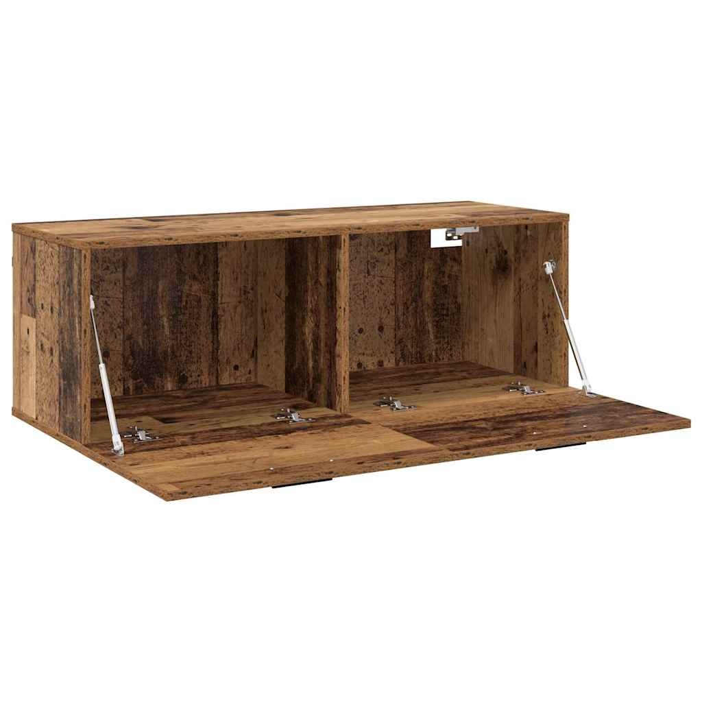 VidaXL Wandkast Wandgemonteerd Oudhout 100 x 36,5 x 35 cm Bewerkt hout